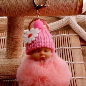 Little Doll GOLD Keychain - PINK